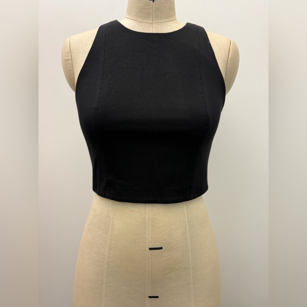 Alice & Olivia Black Sleeveless Women's Cropped Top - Size 4